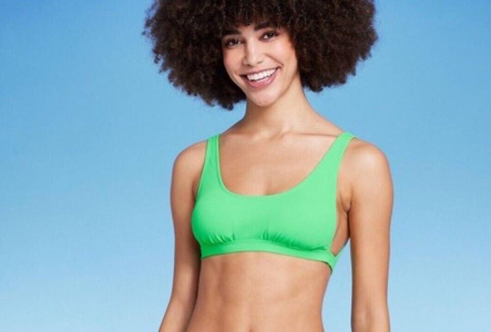 Wild Fable Women's Ribbed Scoop Bralette Bikini Top - Xl New